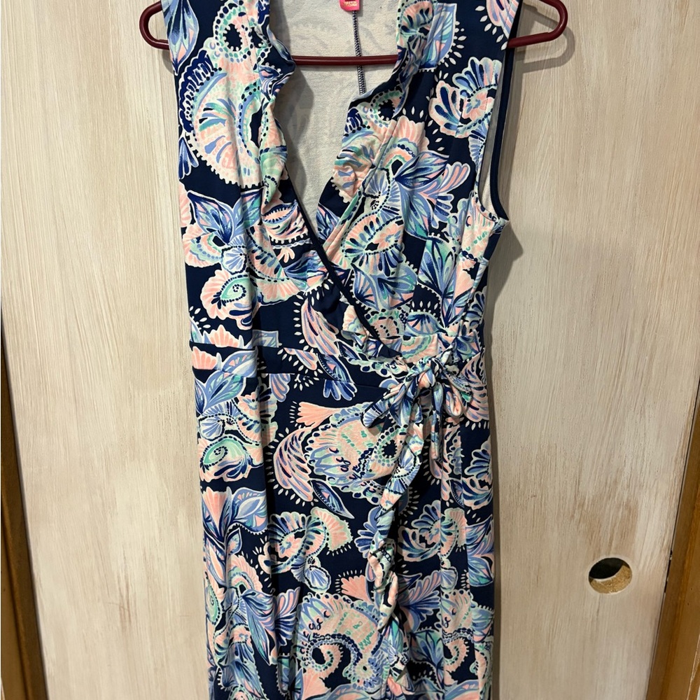 Lilly Pulitzer Navy and Pastel Paisley Midi Dress